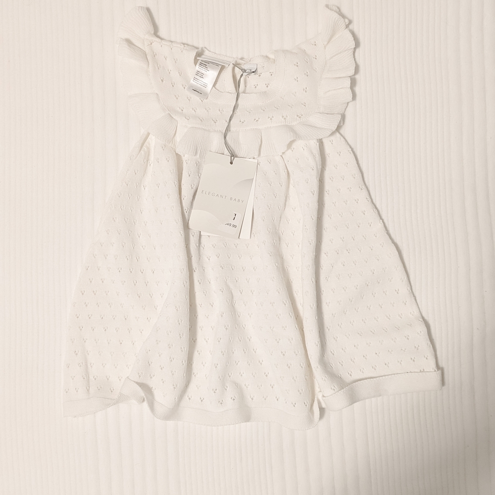 Elegant Baby White Ruffled Baby Dress
